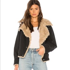 Free People Owen Black Sherpa Jacket